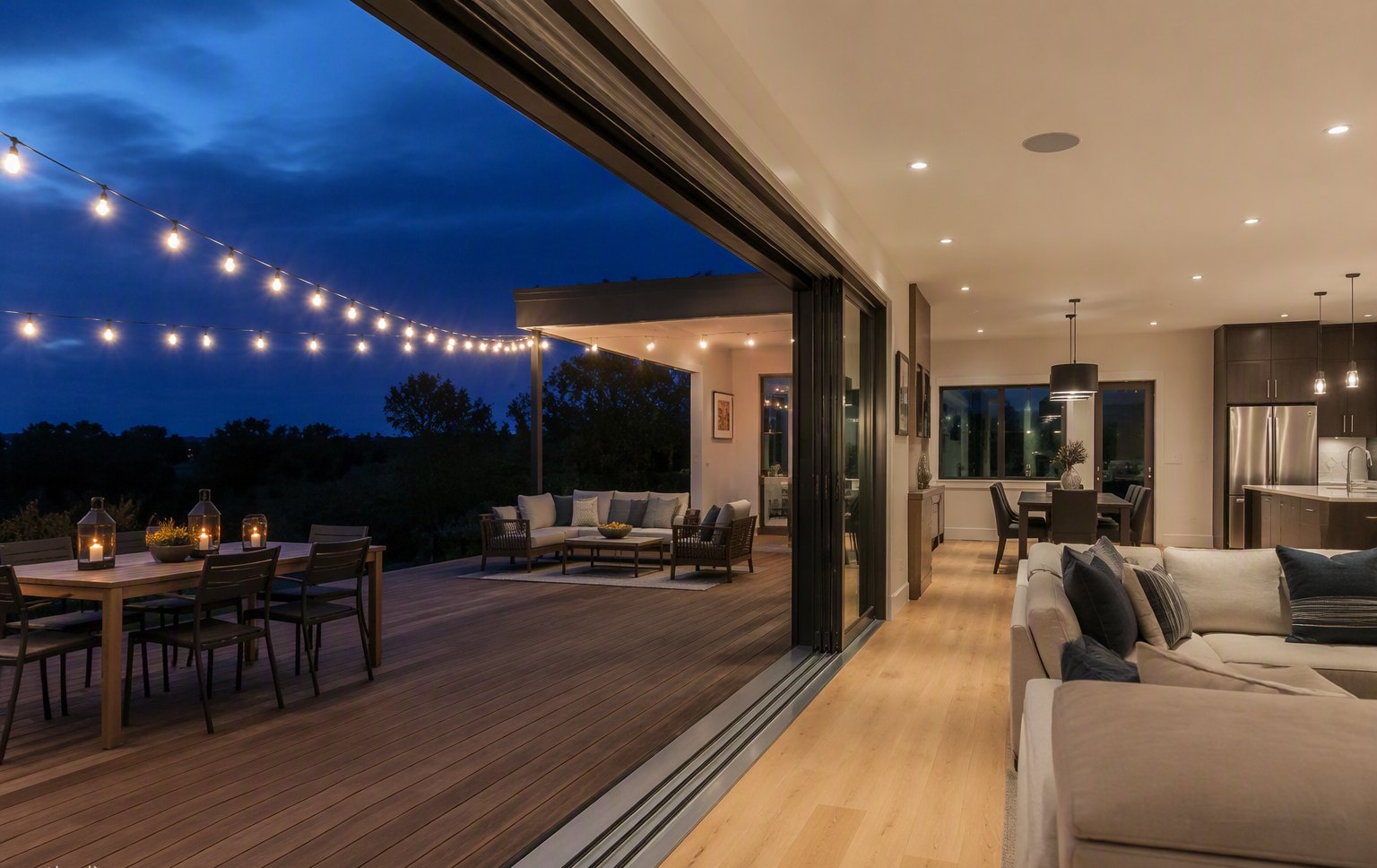 Design inspiration: 3-panel sliding door stacked fully open to the deck